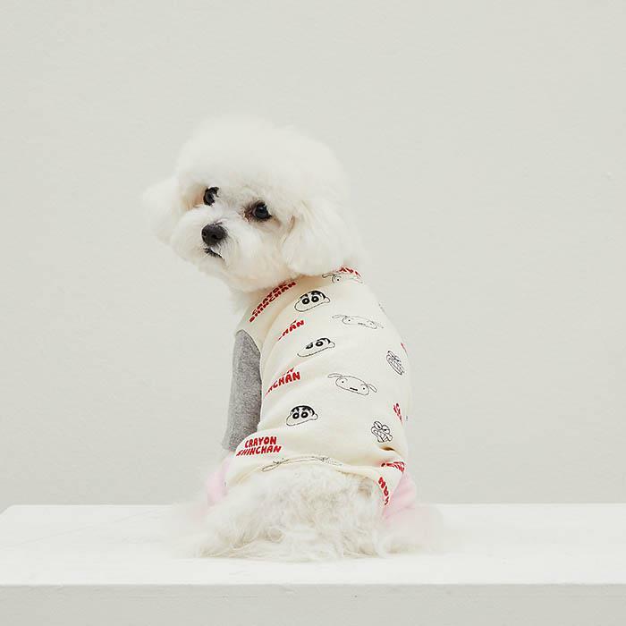 DAN 拼色蠟筆小新連身褲（粉紅）