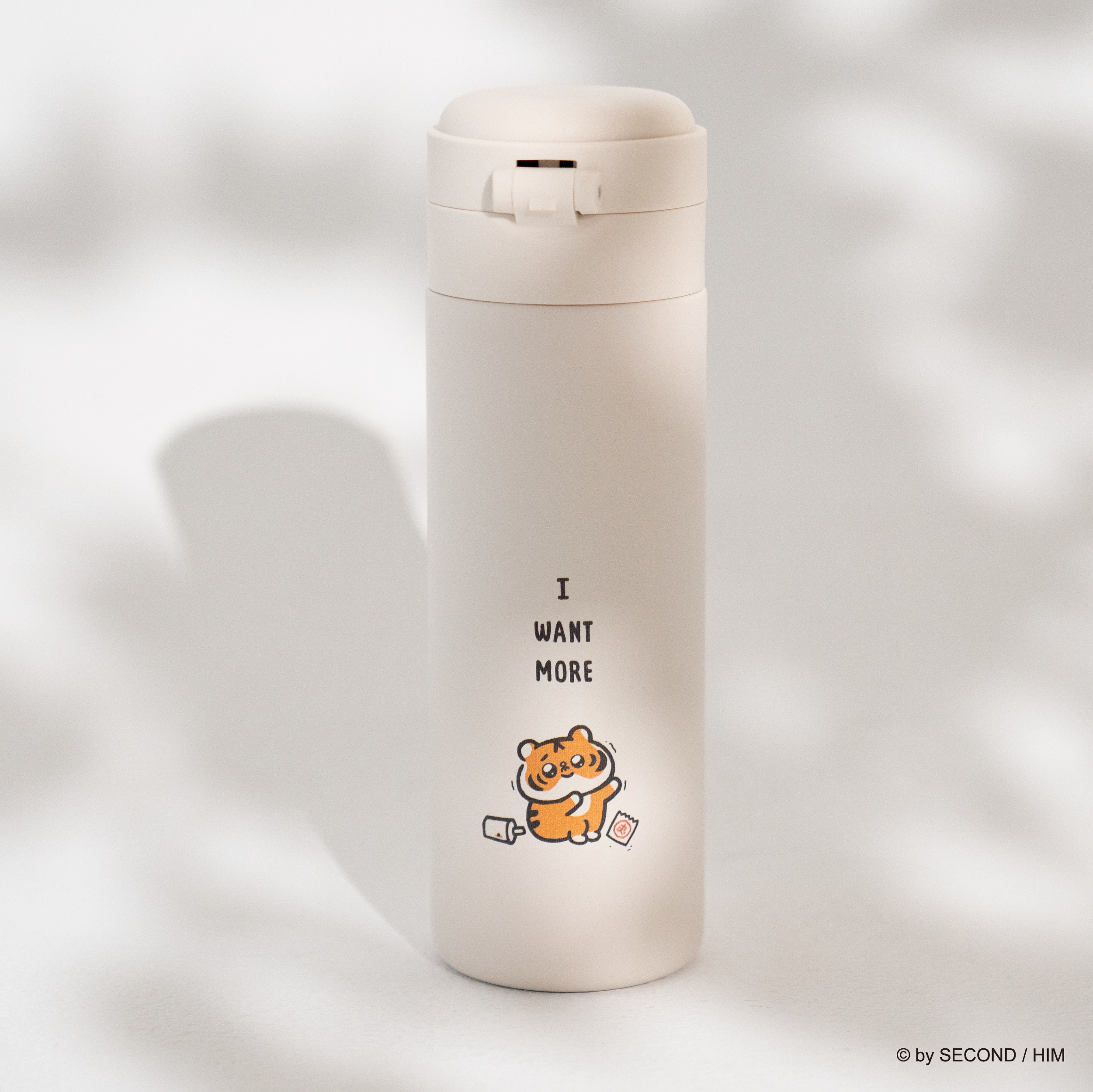 (獨家款)【小勞撫x慢慢挑-吃貨小勞撫保溫杯】彈蓋內鈦陶瓷保溫杯，超輕450ML（可裝咖啡、奶茶）