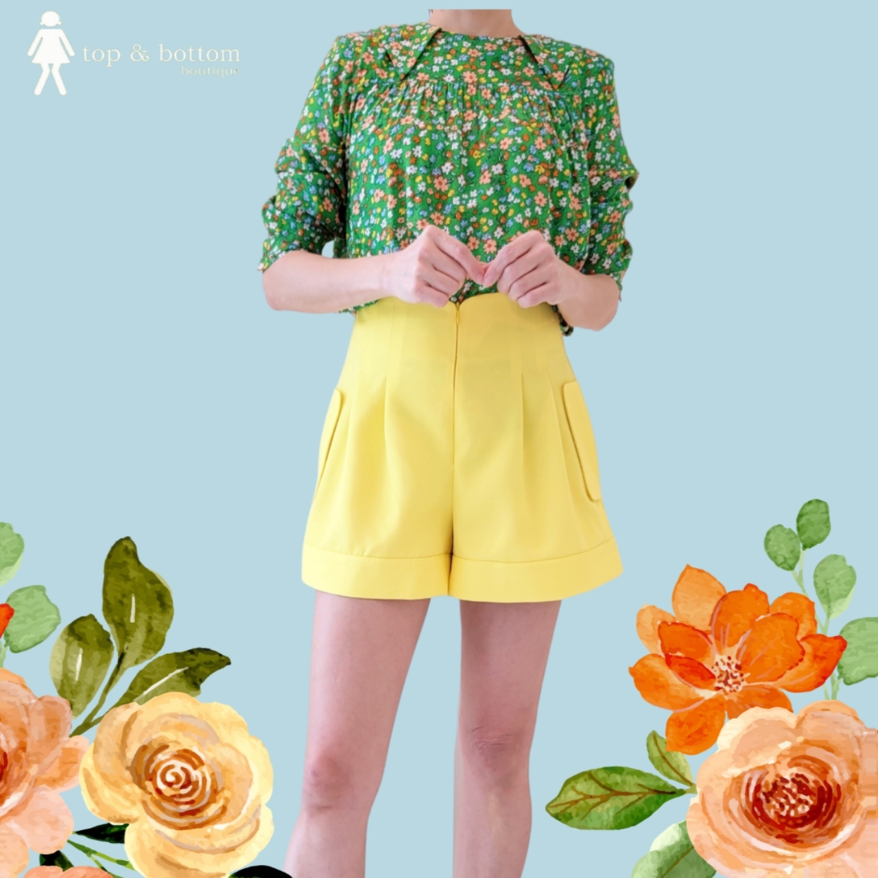 PADDED FLORAL BLOUSE