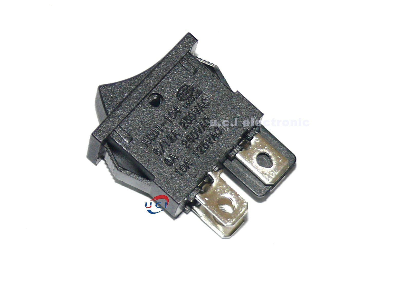 【UCI電子】(2-4) 船型開關KCD1-104黑色 4腳2檔不帶燈黑色 翹板 波形 船型開關