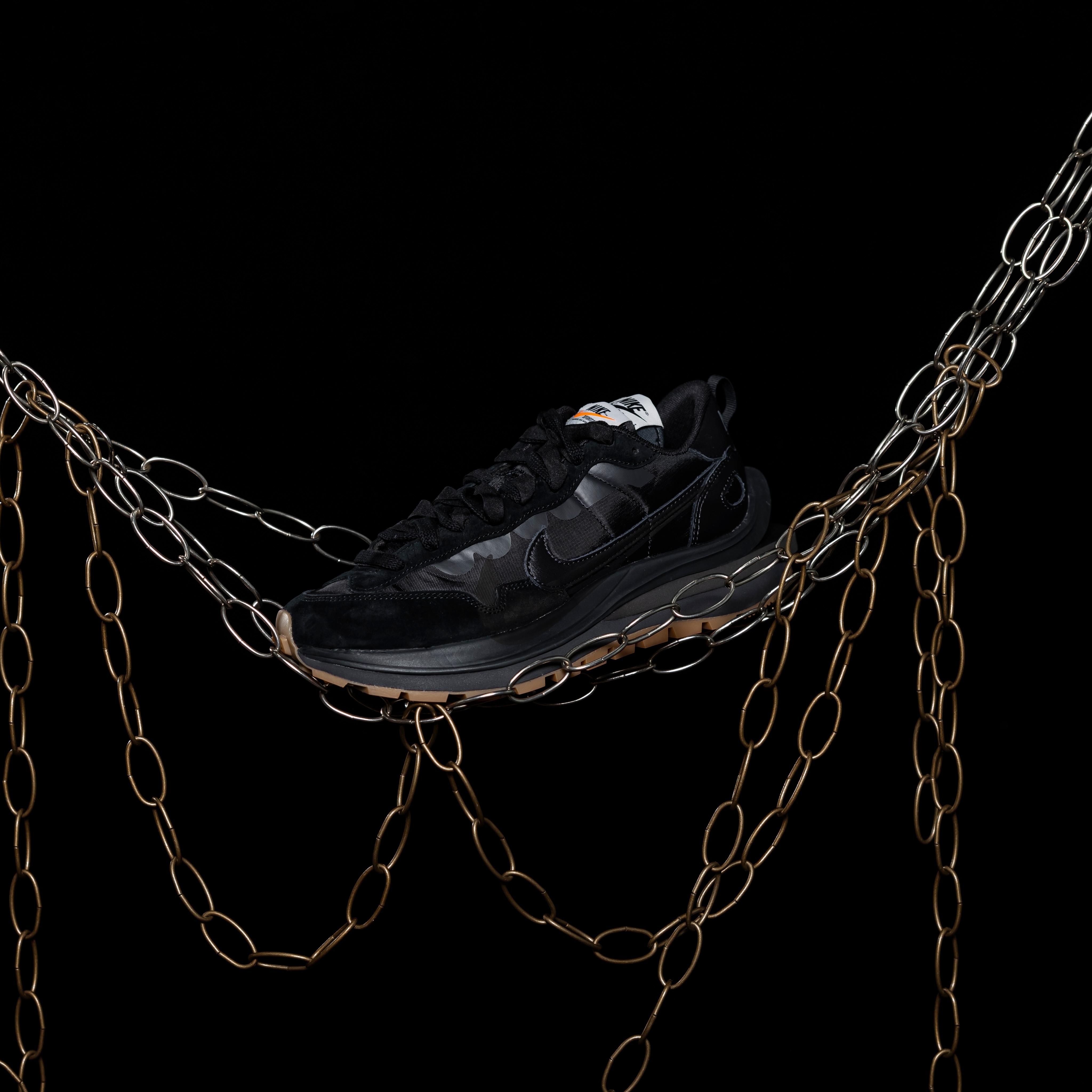 【瑕疵商品】-(B1b)-NIKE VAPORWAFFLE / SACAI "BLACK GUM" 黑色 焦糖底-DD1875 001