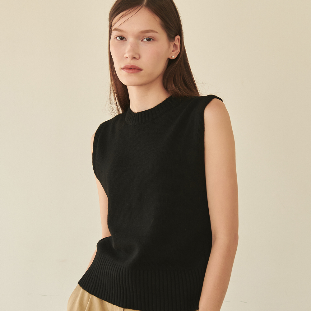 RONRON Cashmere Knit Top Black