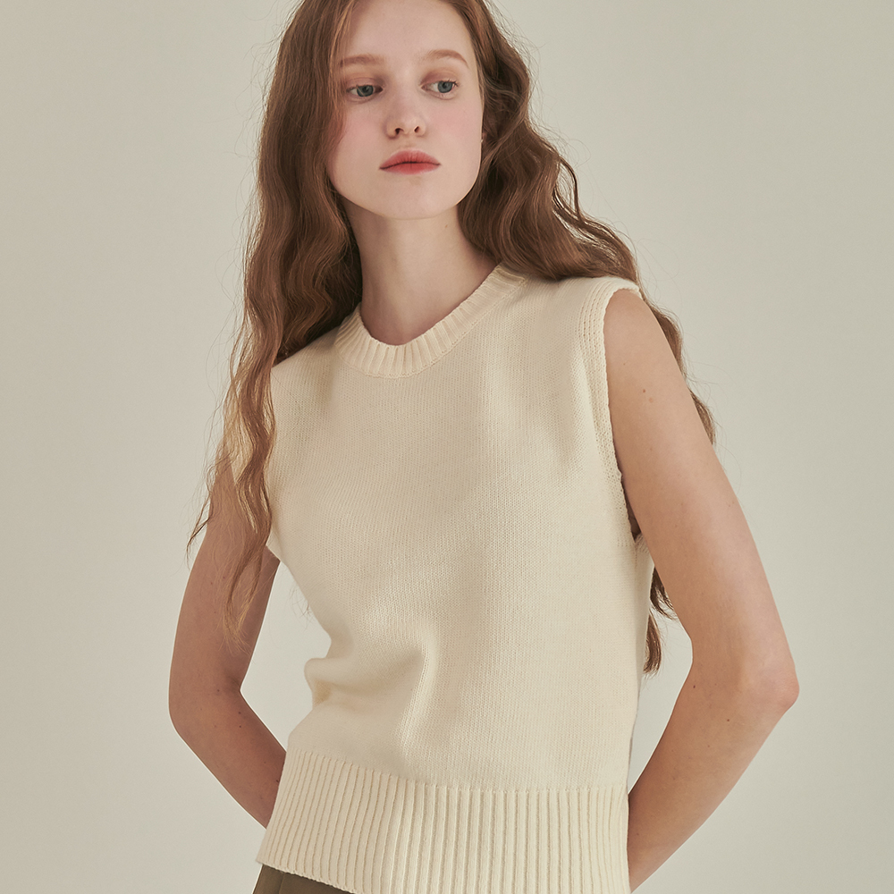 RONRON Cashmere Knit Top Ivory