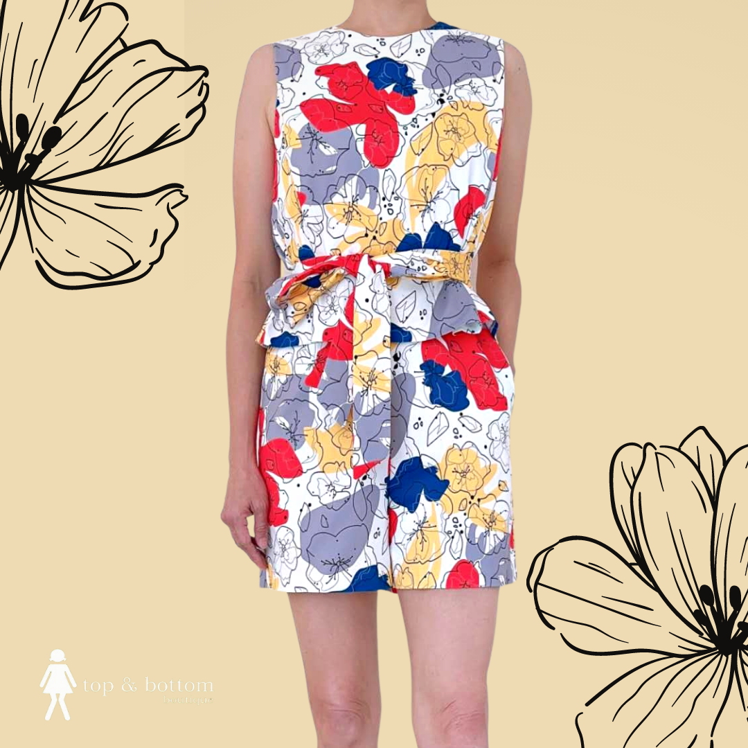 PRINTED SHORT JUMPSUIT