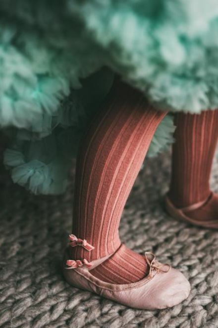 COLLEGIEN 蝴蝶結羅紋褲襪 Capucine - Chocolat au lait 巧克力