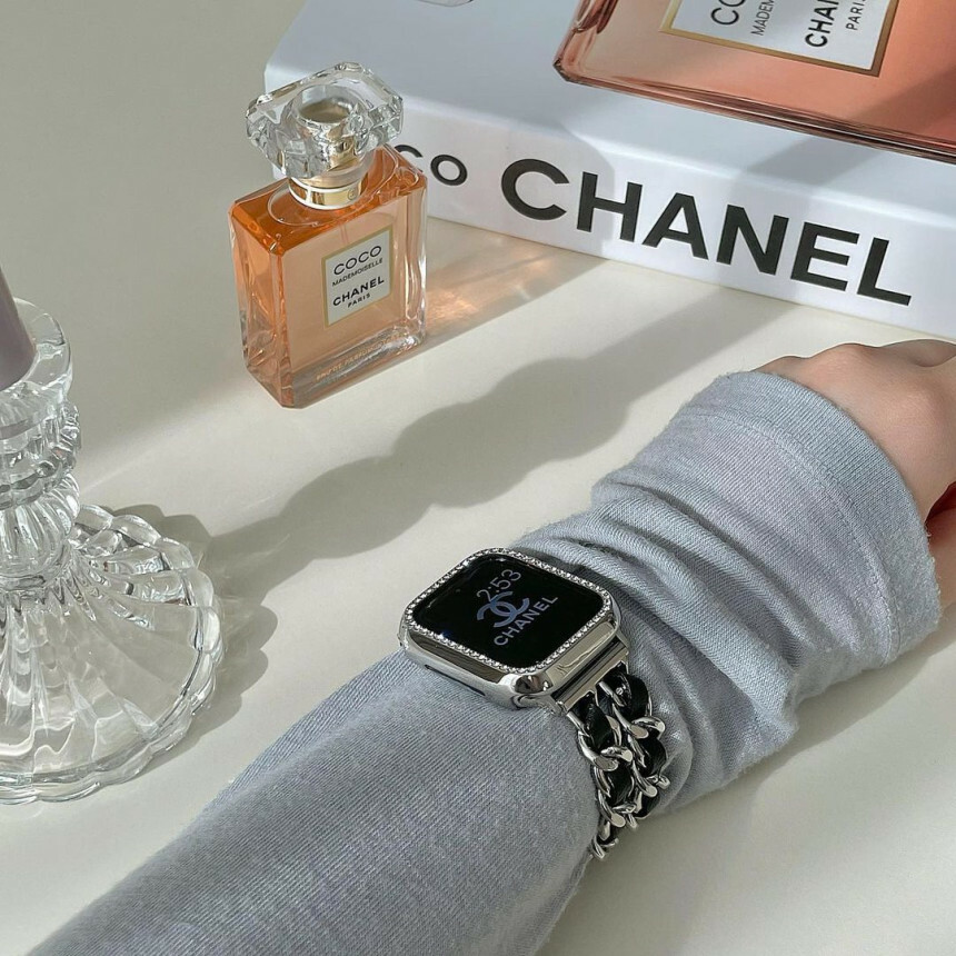 雙鍊條皮革Apple Watch金屬錶帶 - o'clock studio