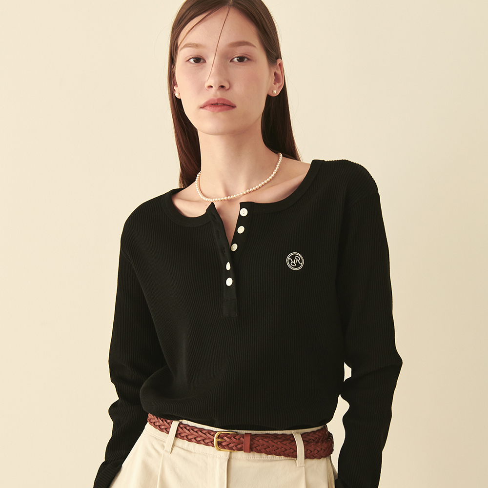 RONRON Henryneck Long Sleeve Black