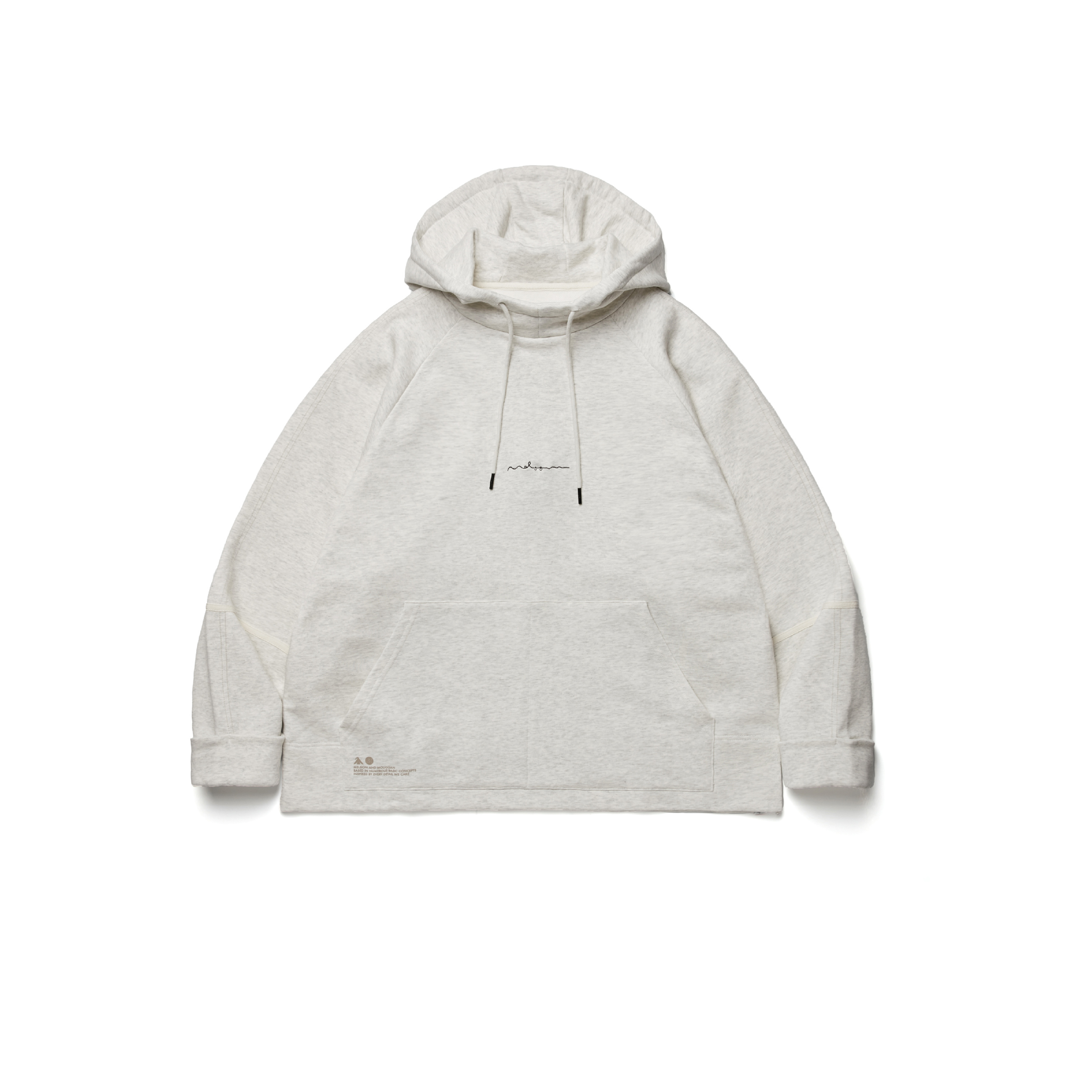 MELSIGN x mouggan - Print Hooded Sweater - Light Grey