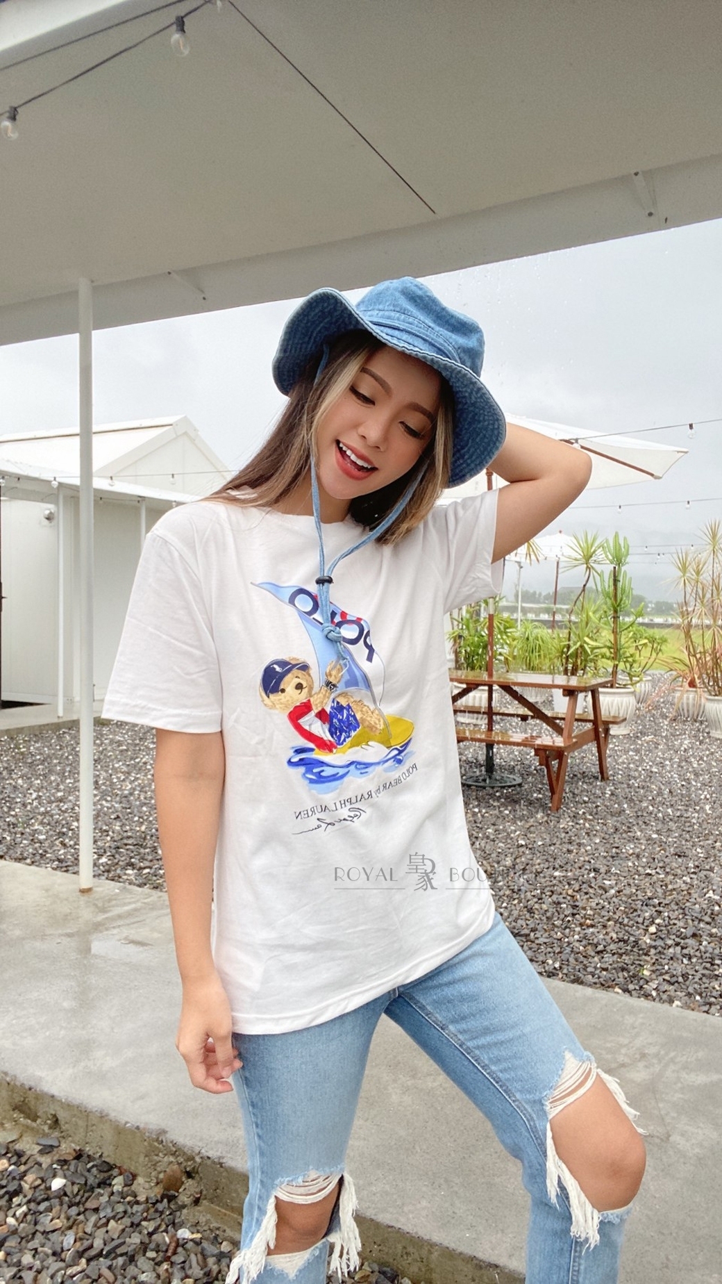 Ralph Lauren Polo  男女同款 衝浪小熊印刷短T