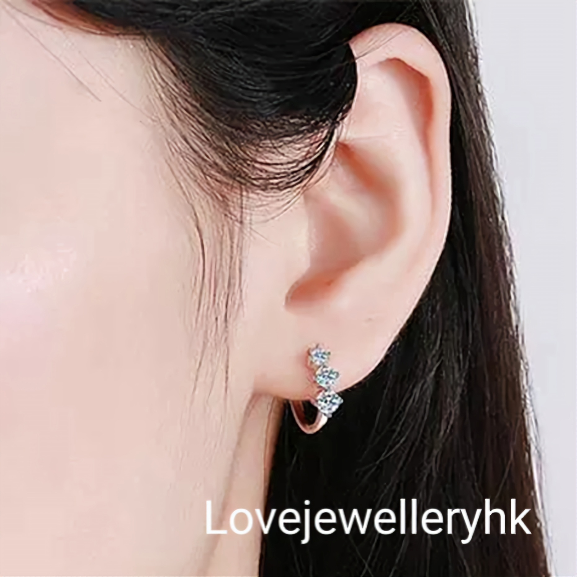 3石莫桑鑽耳圈   E072C049