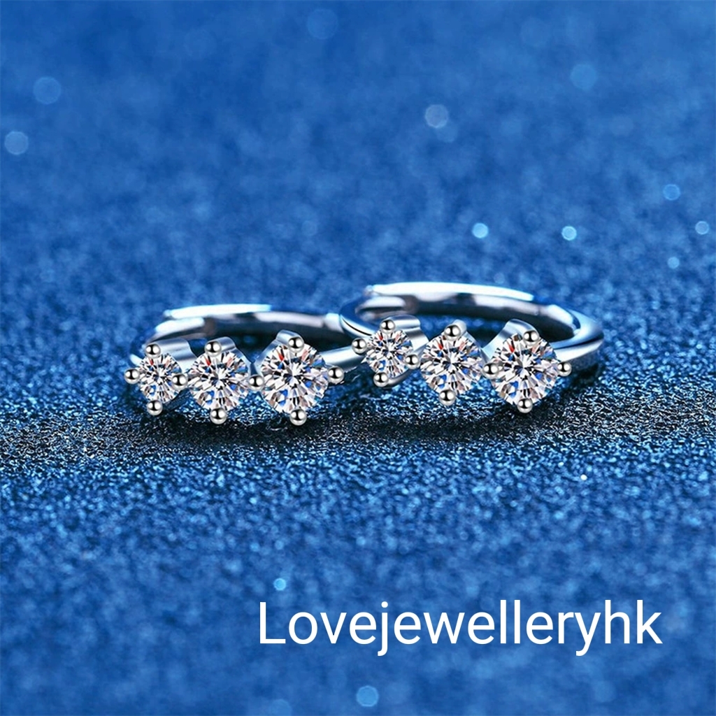 3石莫桑鑽耳圈   E072C049