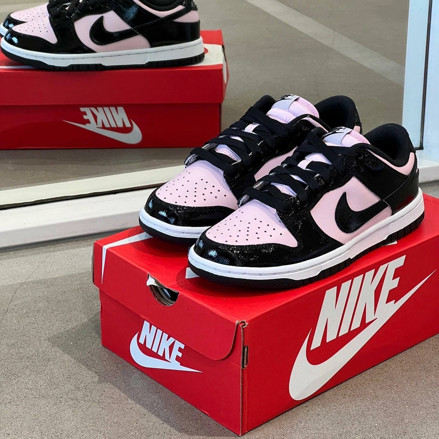 NIKE DUNK LOW 黑粉 黑 粉 淺粉 仿皮革 亮面 DJ9955-600 / 預購