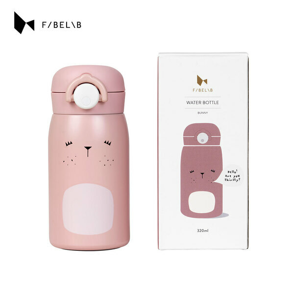 〖 Fabelab 〗粉兔不銹鋼直飲水瓶 (320ML)