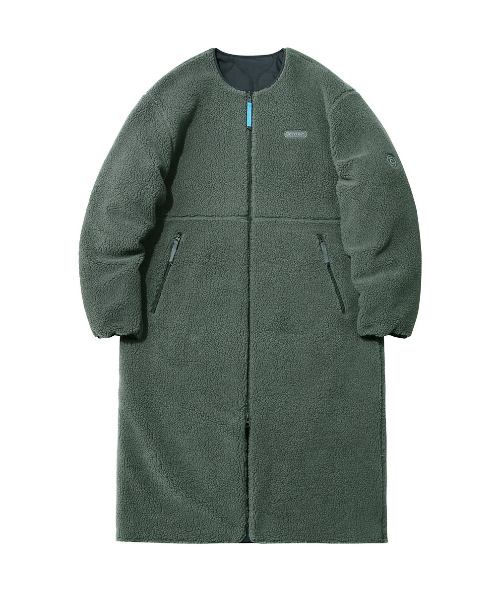 COVERNAT 雙面 抓絨外套 橄欖色