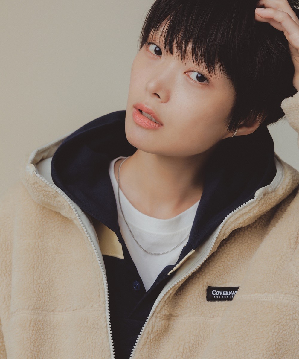 COVERNAT 雙面羊羔絨 連帽外套 米色