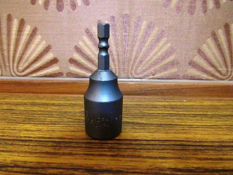 ＊中崙五金【附發票】台灣製 17mm 雙溝12角無磁性六角柄套筒 電鑽攻牙機 起子機 6.35mm 六角軸套筒