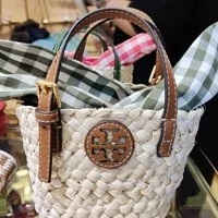 [S] TORY BURCH EMERSON STRAW NANO TOTE,NATURAL, 136479-254 (STB183)