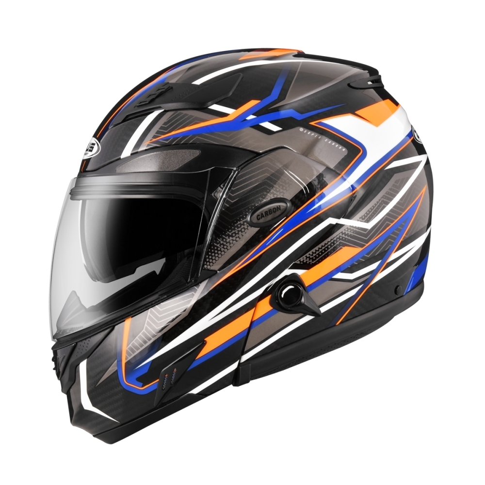 ZEUS ZS-3500 YY12 透明碳纖藍 上掀式 多功能帽 可樂帽 ZS3500