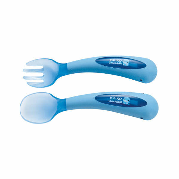 KUKU 成長學習湯叉匙組-藍色