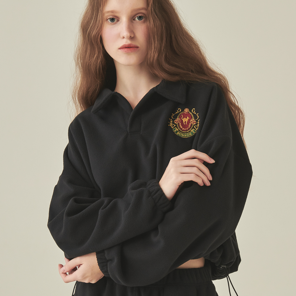 RONRON FLEECE COLLAR PULLOVER NAVY