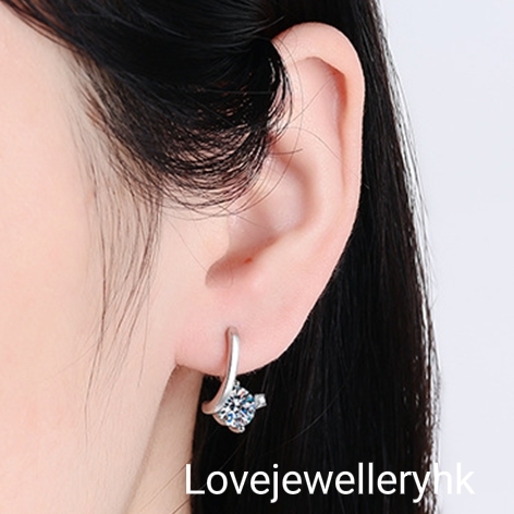 4爪短吊莫桑鑽耳圈    E2C050