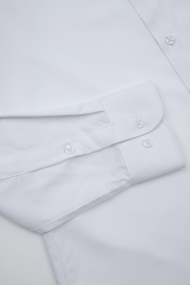 白色斜紋修身襯衫-袖子示意圖