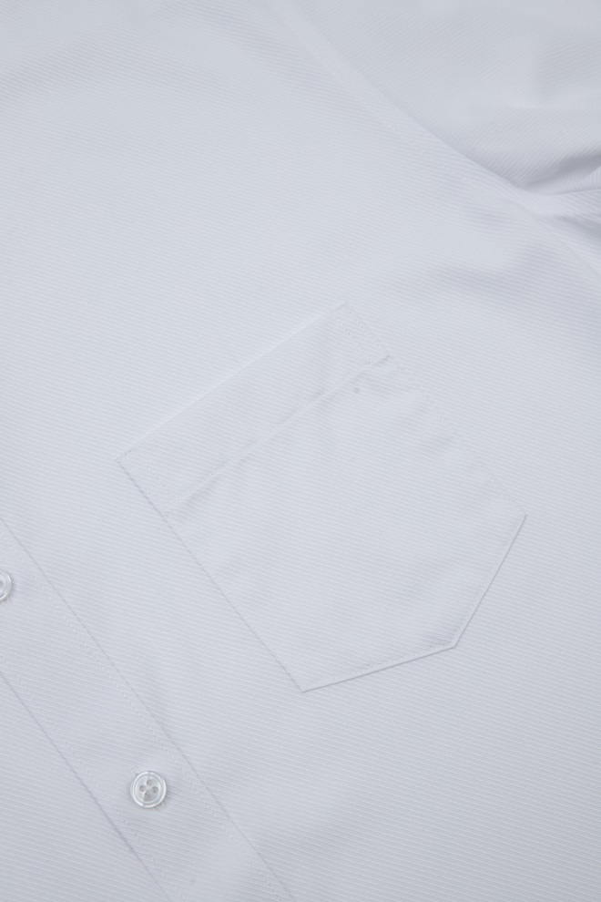 白色斜紋修身襯衫-口袋示意圖