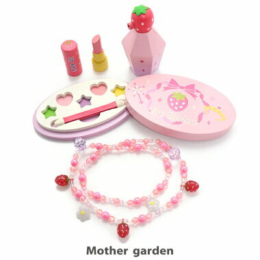 【日本Mother Garden】木製玩具-化妝組-眼影盤/粉底 桃