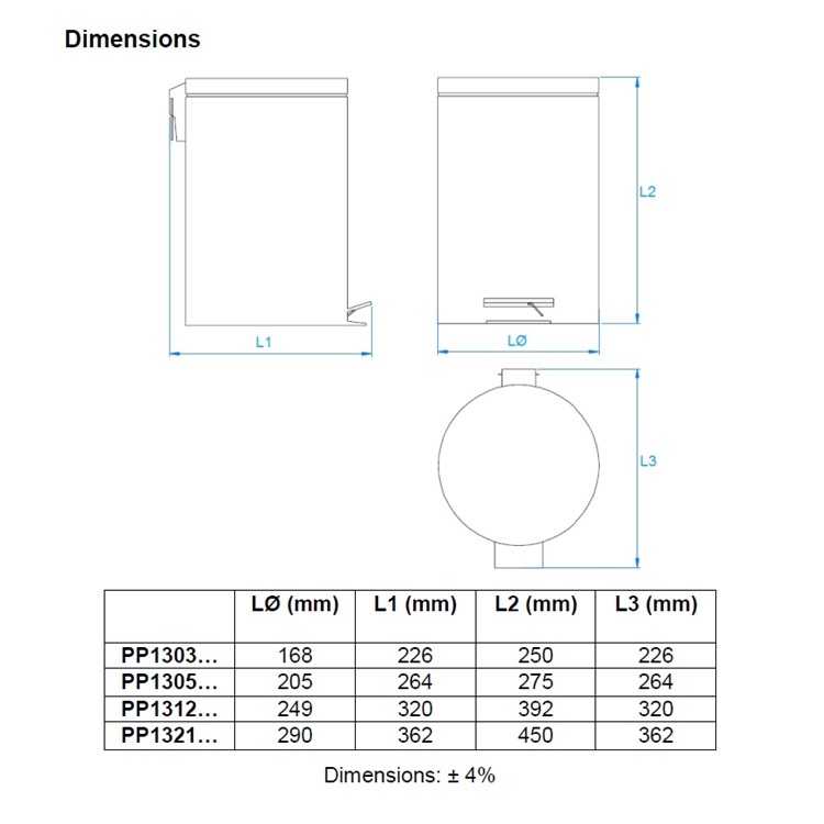 Mediclinics PP1305CS 5L Pedal bin