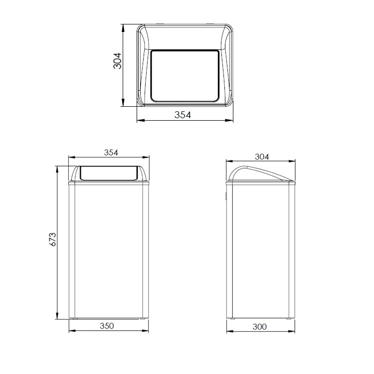 Mediclinics PP0065CS 65L Waste receptacle with self-closing lid