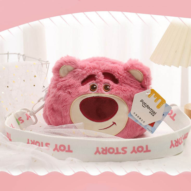 【預購】三眼怪熊抱哥 絨毛雙面翻翻斜背包 兩種圖案 雙面可用