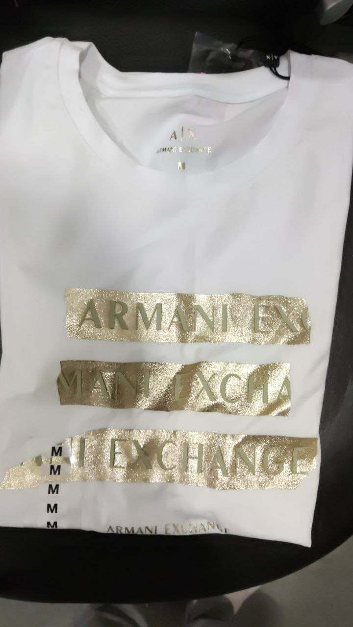[S] ARMANI EXCHANGE COTTON JERSEY WITH LOGO T-SHIRT,WHITE, 6KYTGMYJC7Z-1000, FINAL SALE (SAX43)