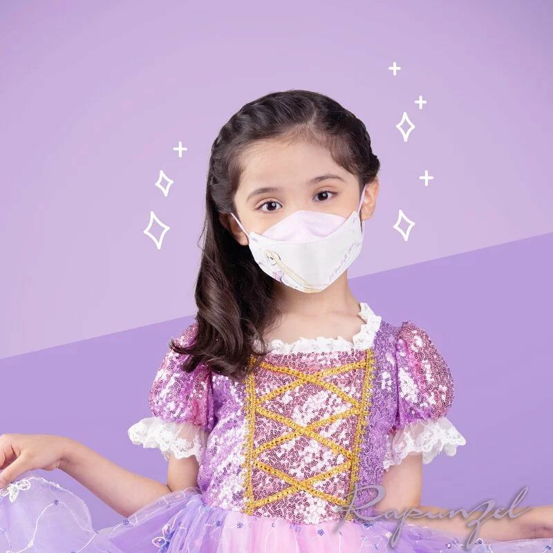 * 兒童細碼 * SAVEWO x《迪士尼公主 Disney Princess》水彩風系列 3DMASK 超立體口罩 長髮公主 Rapunzel KS Size 兒童細碼 (15片獨立包裝 / 盒 )
