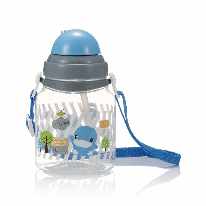 KUKU 彈跳吸管水壺-藍色