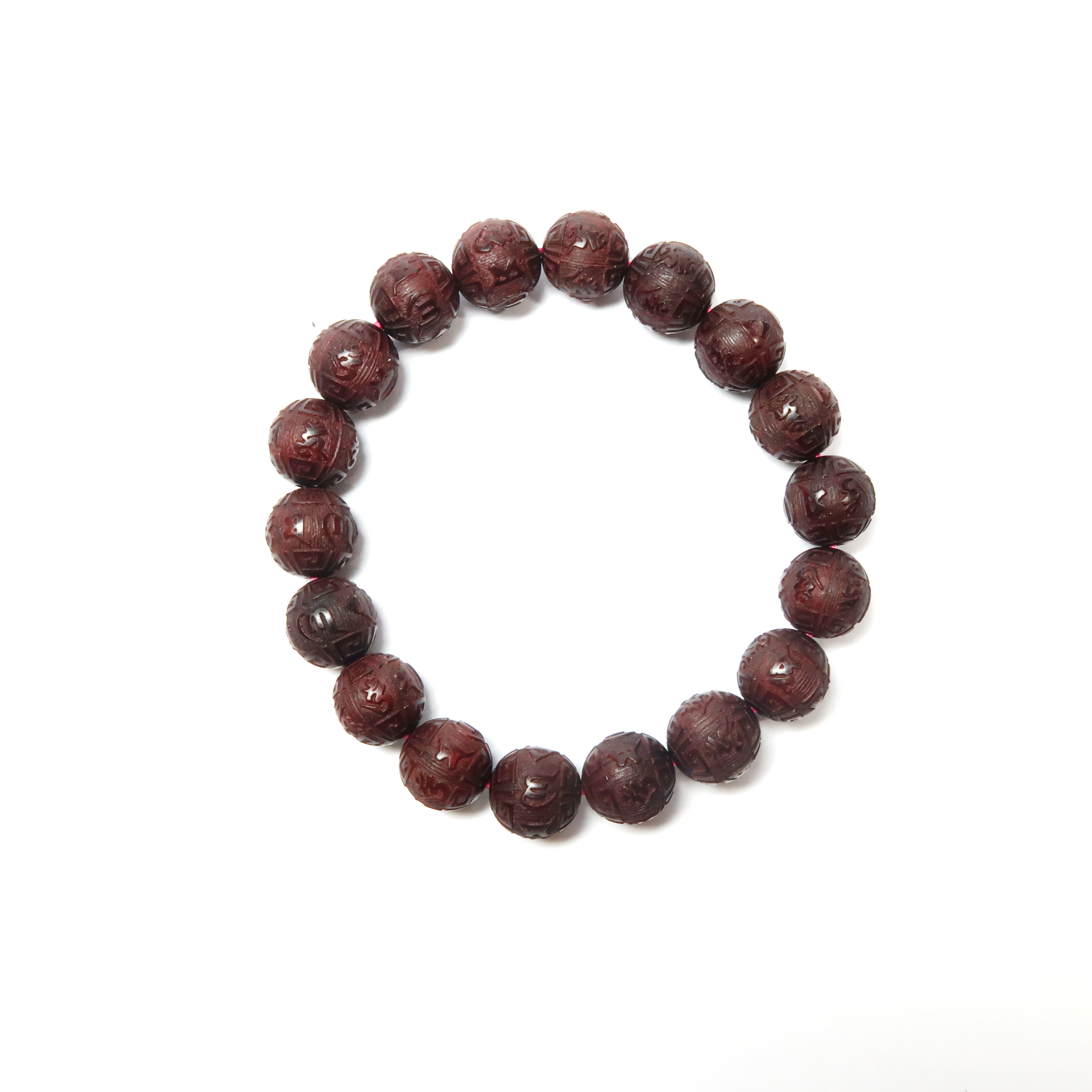 妙本手串系列 - 10mm 印度小葉紫檀六字大明咒手串