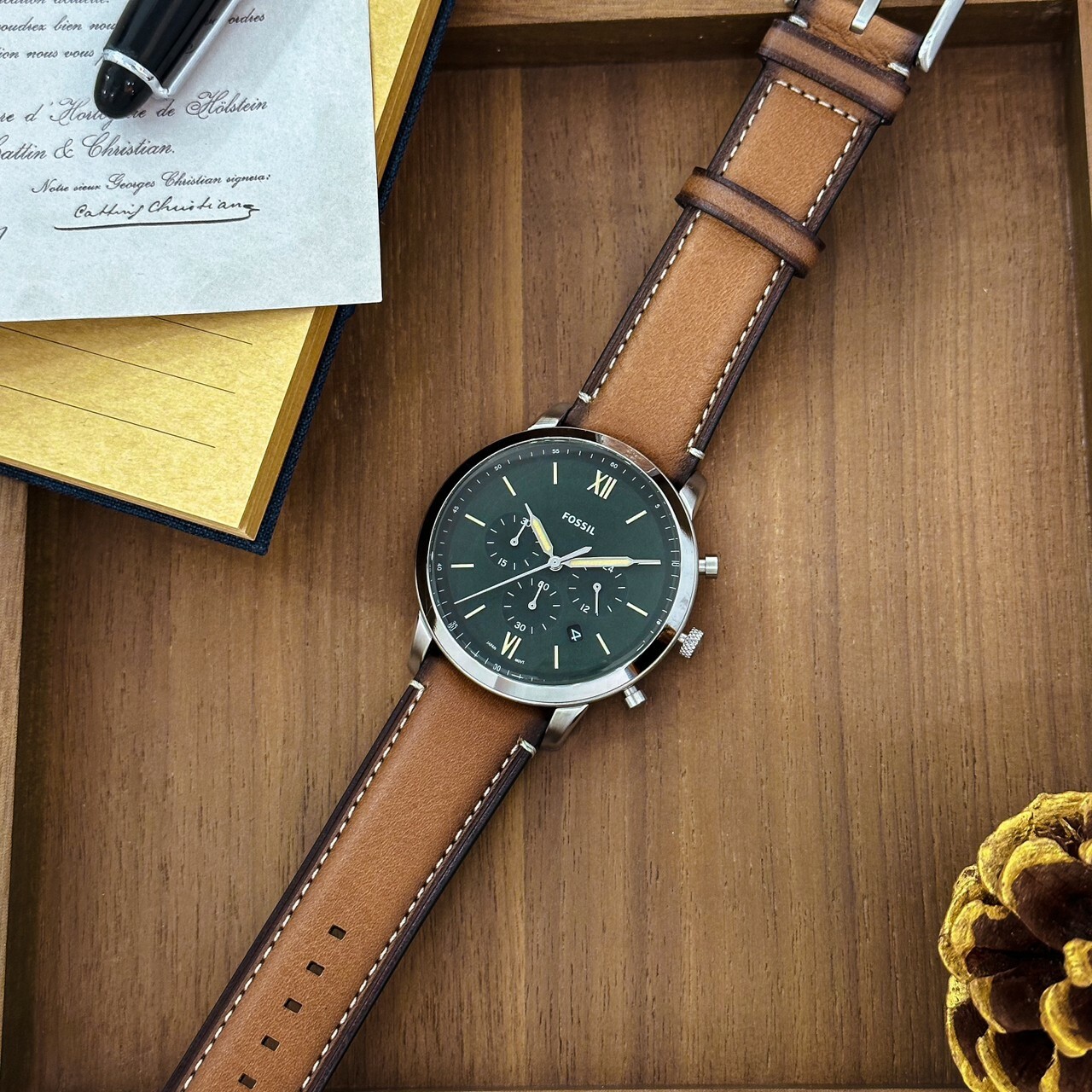 【Fossil】Neutra 紳士計時手錶FS5963 44mm 現代鐘錶