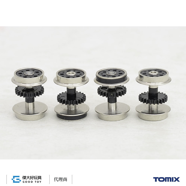 TOMIX PW-001 Locomotive Wheel Dia. 7.6 w/Wheel Center & Gear (Silver) (4pcs.)