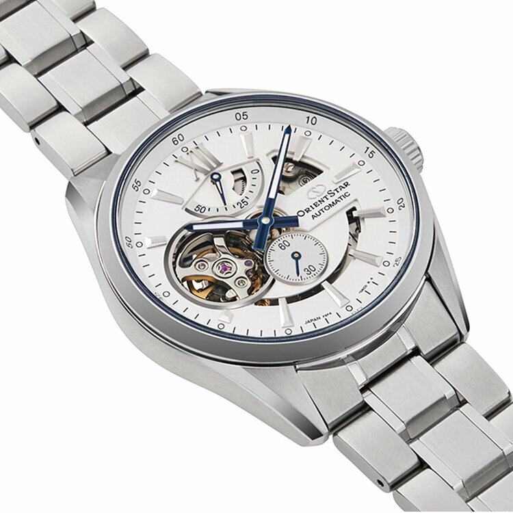 萬年鐘錶 - 東方錶  ORIENT STAR  東方之星 Open Heart 系列白面質感機械男錶  RE-AV0113S  錶徑41MM