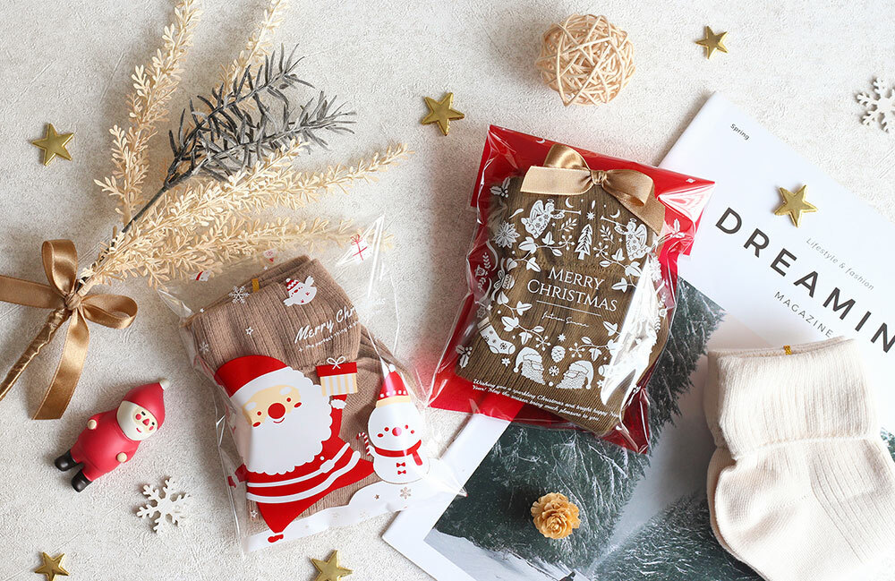 OPP平口袋-耶誕禮物包 100入/包 10*18cm【4-161018-40】