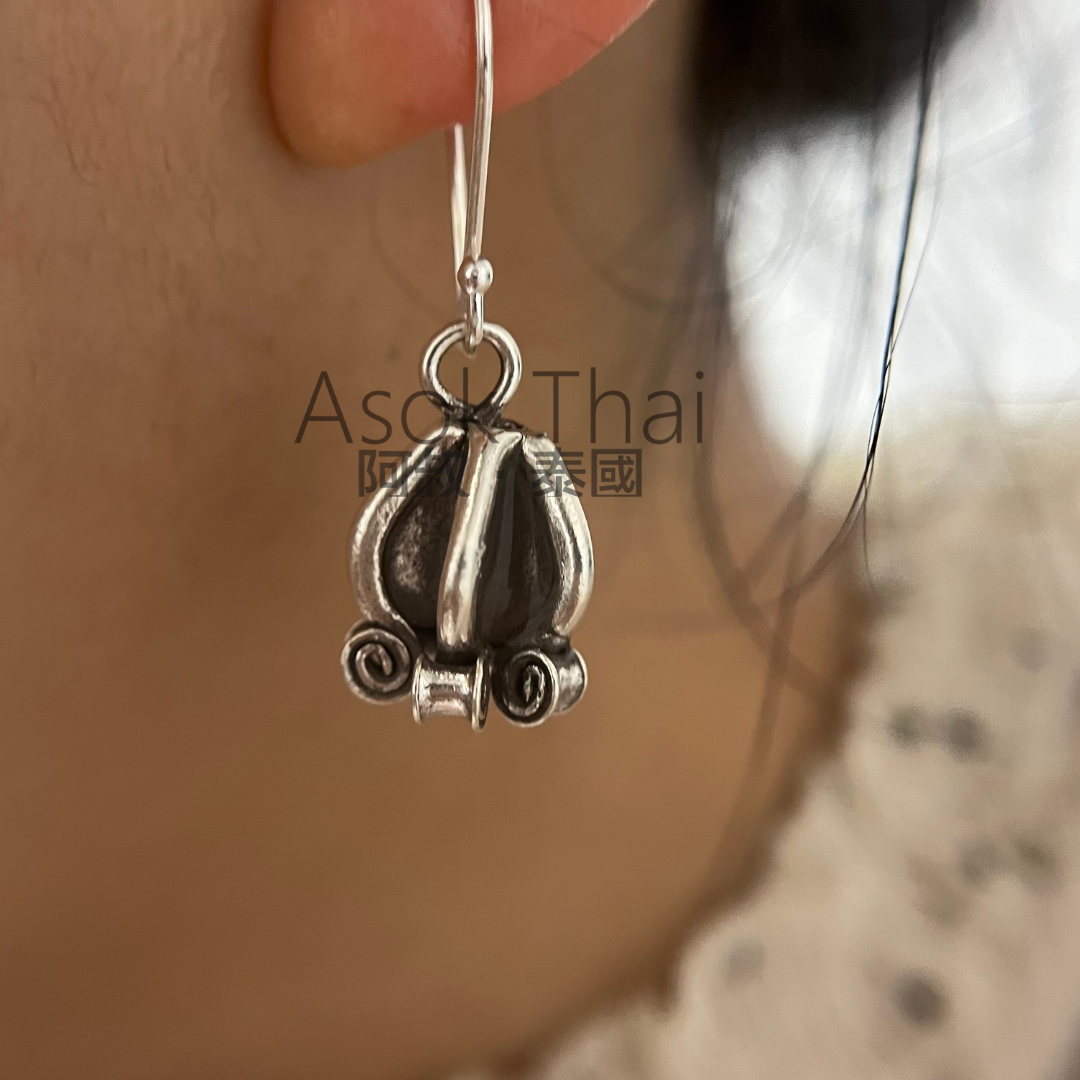 原廟供請 人緣花耳環純銀 (一對)