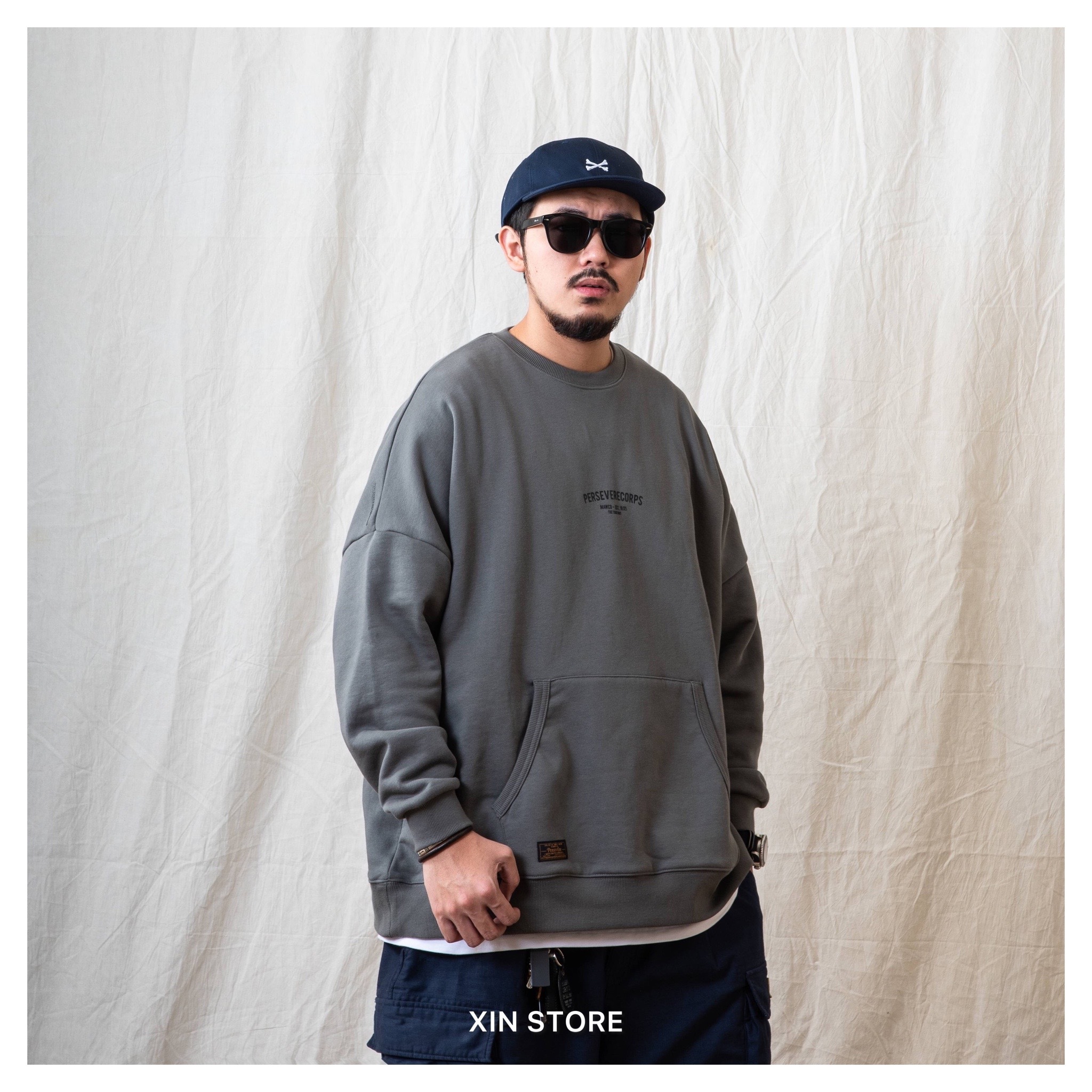 Persevere IRSA. Classic Washed Sweatshirt 口袋 大學Tee