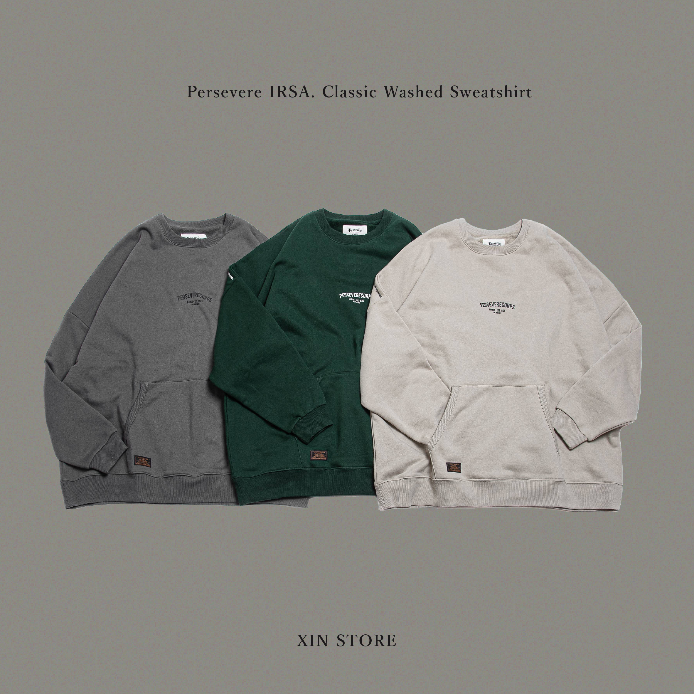 Persevere IRSA. Classic Washed Sweatshirt 口袋 大學Tee