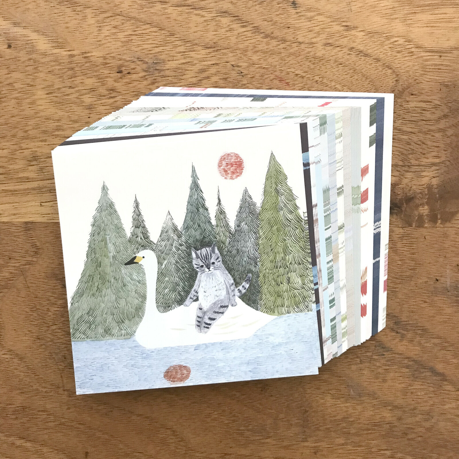 野生鳥類 插畫便條紙（14種圖案）｜日本 4legs