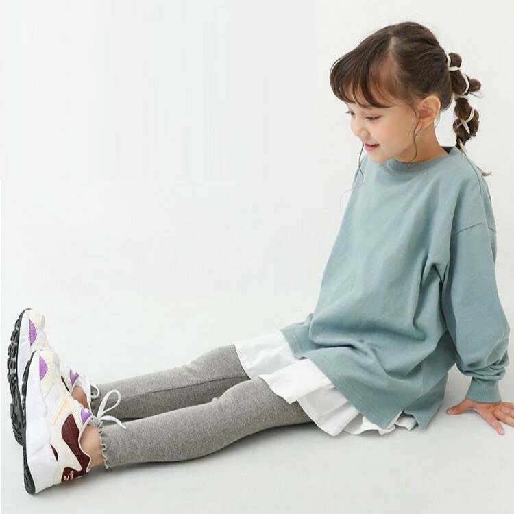 現貨 深灰160cm <親子款> 柔軟針織花邊打底褲 / 內搭褲 5色