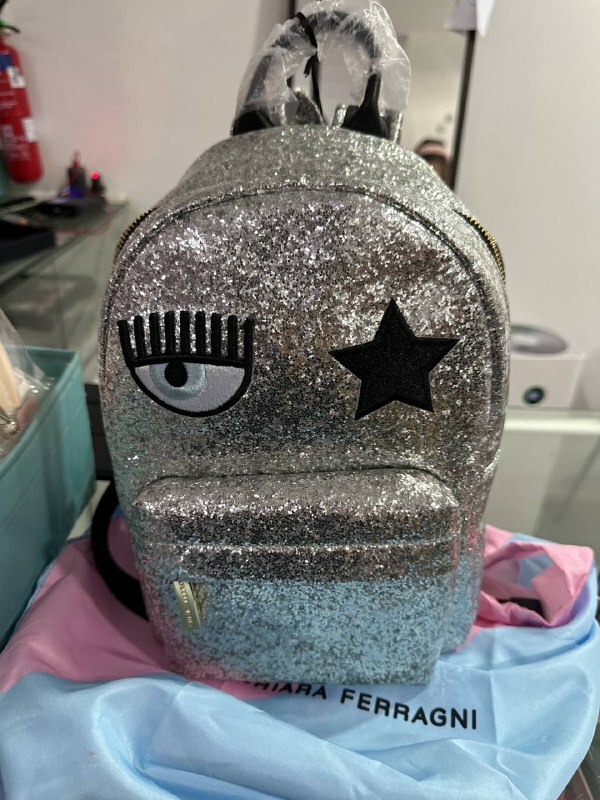 [S] CHIARA FERRAGNI 73SB4BO1ZS540 DONNA BORSA ZAINO EYE STAR LOGO GLAZED GLITTER PU ,SILVER, 8052672318497 (SCF113)
