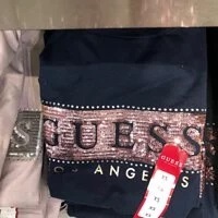 [S] GUESS STEEL SEQUIN FOIL TEE,NOCTURNAL NAVY, Q2OI10K9TJ7-NOCTURNAL NAVY [FINAL SALE] (SGU214)