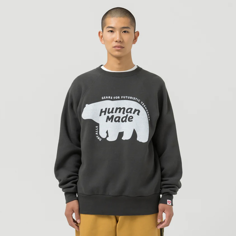 HUMAN RAGLAN CREW NECK SWEATSHIRT 北極熊大學衛衣長袖HM24CS019