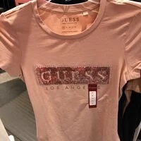 [S] GUESS STEEL SEQUIN FOIL TEE, PINK GLOSS A403, Q0BI04RA1P0-PGLS [FINAL SALE] (SGU215)