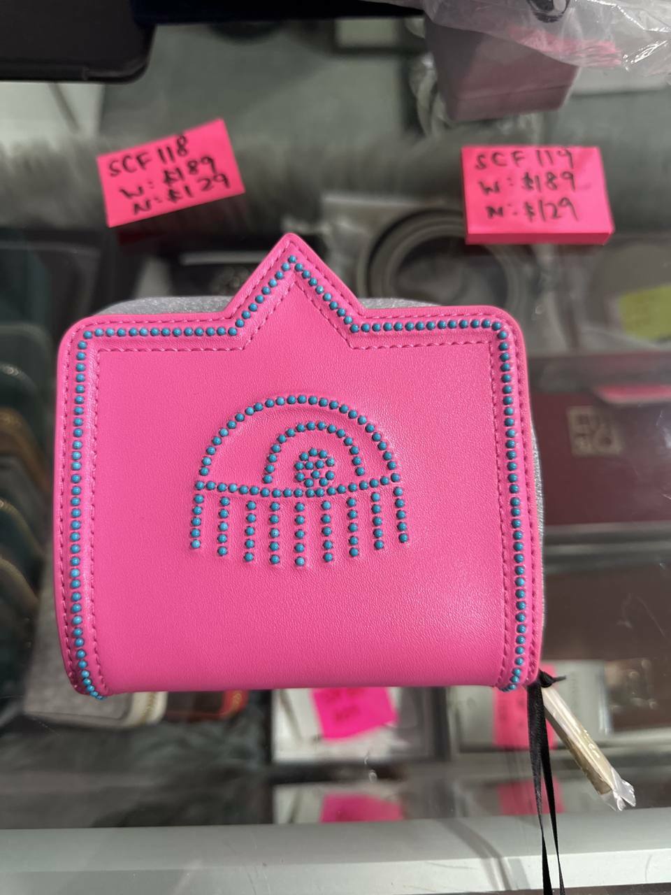 [S] CHIARA FERRAGNI ZS518PL7 WOMAN STUDDED EYELIKE WALLET, PINK, 8052672319265 (SCF118)