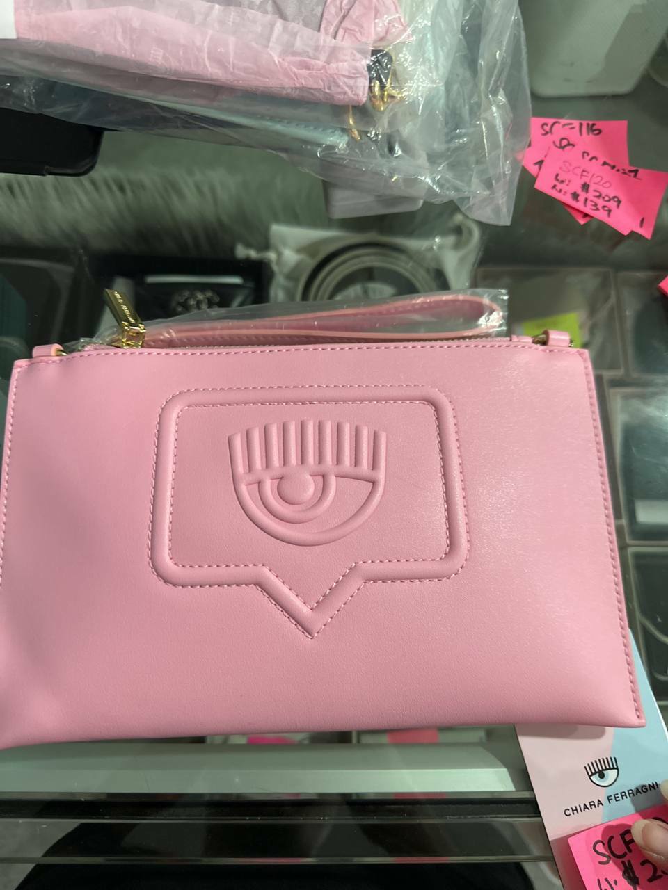 [S] CHIARA FERRAGNI ZS517439 EYELIKE WOMEN'S SHOULDER BAG CLUTCH BAG, PINK, 8052672297112 (SCF120)